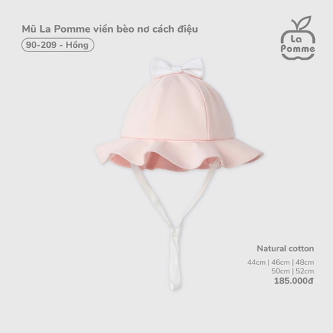 (44CM-52CM) LP - Mũ La Pomme viền bèo nơ cách điệu - Hồng
