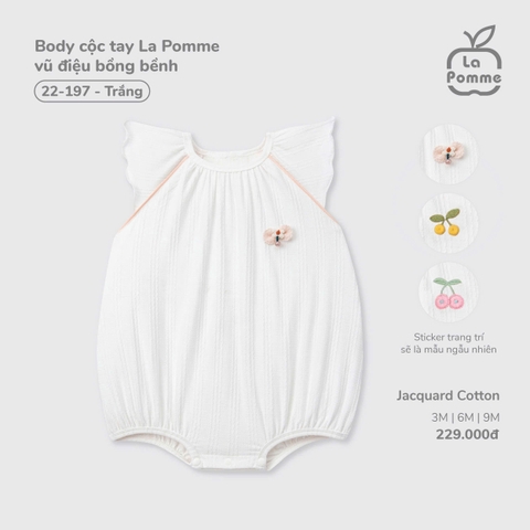 (3M-9M) LP - Body cộc tay La Pomme vũ điệu bồng bềnh - Trắng