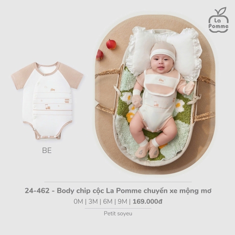(0M-9M) LP - Body chip cộc La Pomme chuyến xe mộng mơ - Be