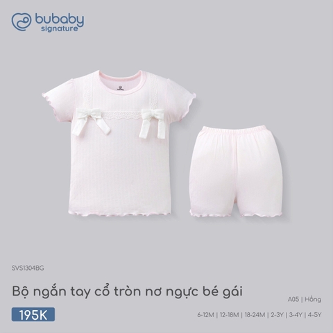 (6M-4Y) BU - Bộ ngắn tay cổ tròn bé gái - SVS1304BG