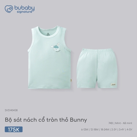(6M-4Y) BU - Bộ sát nách cổ tròn in Thỏ con - SVS140438