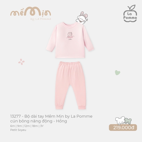 (6M-2Y) LP - Bộ dài tay Mềm Mịn by La Pomme cún bông năng động - Hồng