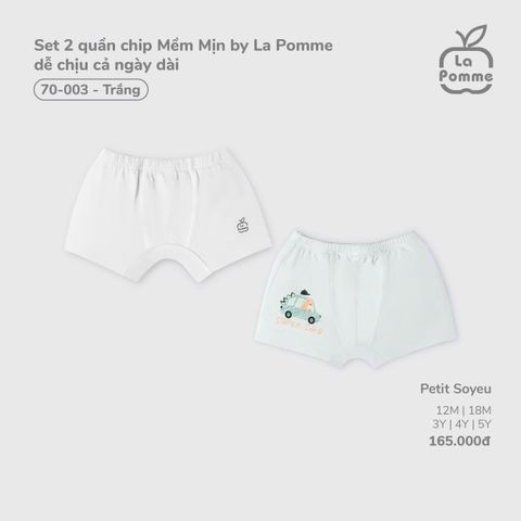 (12M-4Y) LP - Set 2 quần chip Mềm Mịn by La Pomme dễ chịu cả ngày dài - Trắng