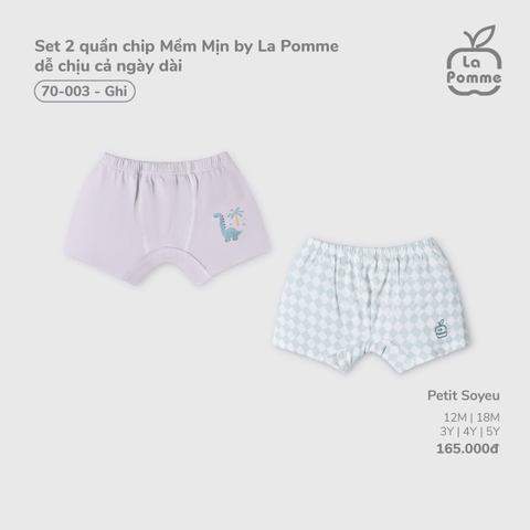 (12M-4Y) LP - Set 2 quần chip Mềm Mịn by La Pomme dễ chịu cả ngày dài - Ghi