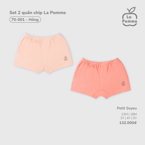 (12M-4Y) LP - Set 2 quần chip La Pomme (Mềm Mịn) - Hồng