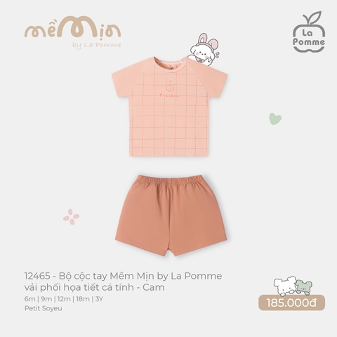 (6M-2Y) LP - Bộ cộc tay Mềm Mịn by La Pomme vải phối họa tiết cá tính - Cam