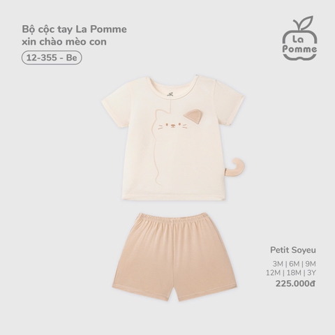 (9M-4Y) LP - Bộ cộc tay La Pomme xin chào mèo con - Be