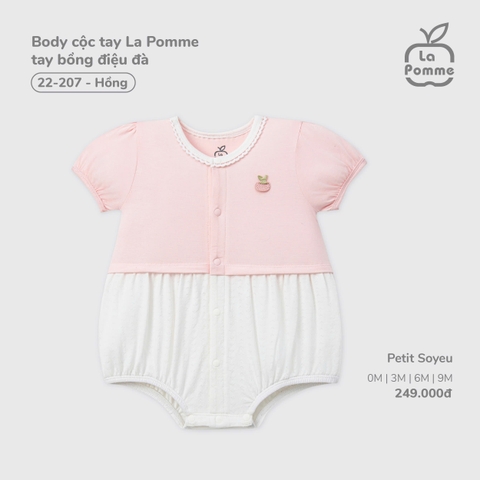 (0M-9M) LP - Body cộc tay La Pomme tay bồng điệu đà - Hồng