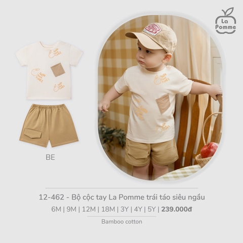 (6M-4Y) LP - Bộ cộc tay La Pomme trái táo siêu ngầu - Be