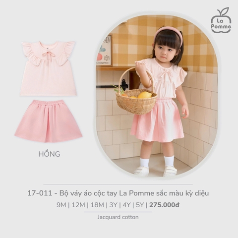 (9M-4Y) LP - Bộ váy áo cộc tay La Pomme sắc màu kỳ diệu - Hồng