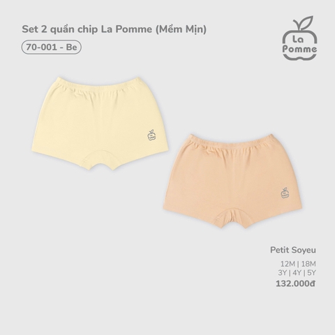 (12M-4Y) LP - Set 2 quần chip La Pomme (Mềm Mịn) - Be