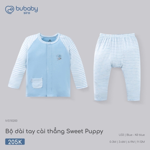 (0M-9M) BU - Bộ dài tay cài thẳng Sweet Puppy - IVS110200