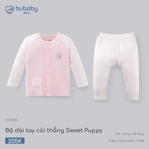 (0M-9M) BU - Bộ dài tay cài thẳng Sweet Puppy - IVS110200