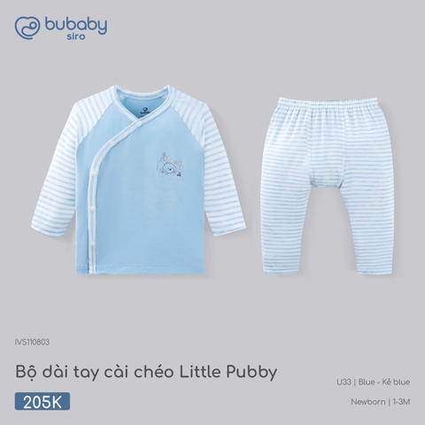 (NB-1M) BU - Bộ dài tay cài chéo Little Pubby - IVS110803