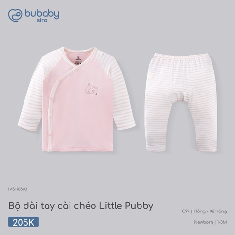 (NB-1M) BU - Bộ dài tay cài chéo Little Pubby - IVS110803