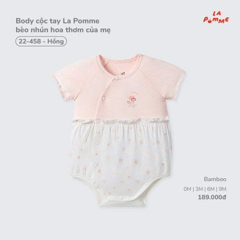 (0M-9M) LP - Body cộc tay La Pomme bèo nhún hoa thơm của mẹ - Hồng