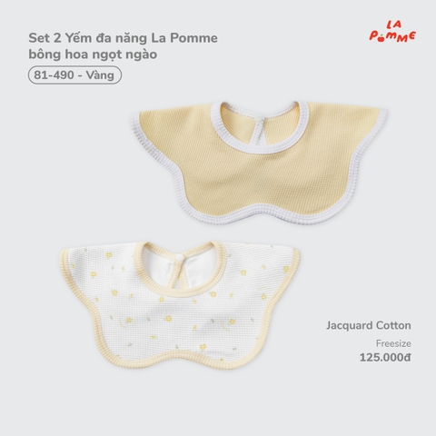 (FS) LP - Set 2 Yếm đa năng La Pomme bông hoa ngọt ngào - Vàng