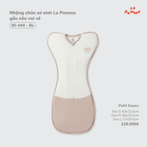 (SML) LP - Nhộng chũn sơ sinh La Pomme gấu nâu vui vẻ - Be