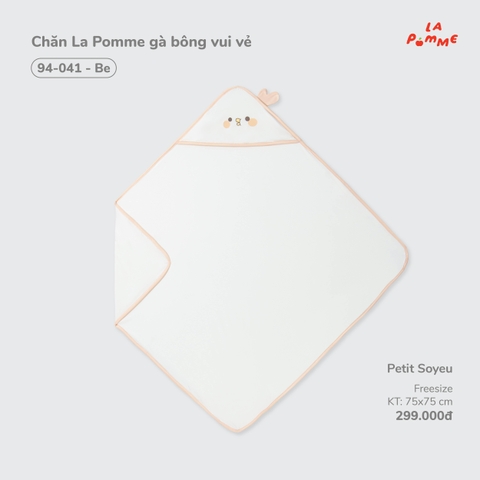 (FS) LP - Chăn La Pomme gà bông vui vẻ - Trắng
