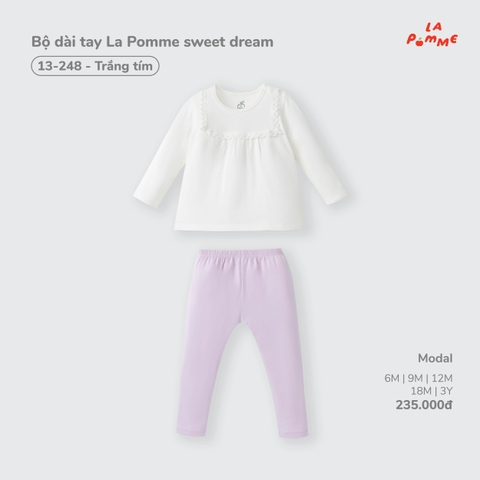 (6M-2Y) LP - Bộ dài tay La Pomme sweet dream - Trắng Tím