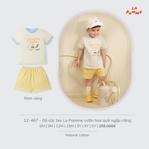 (6M-4Y) LP - Bộ cộc tay La Pomme vườn hoa quả ngập nắng - Kem Vàng