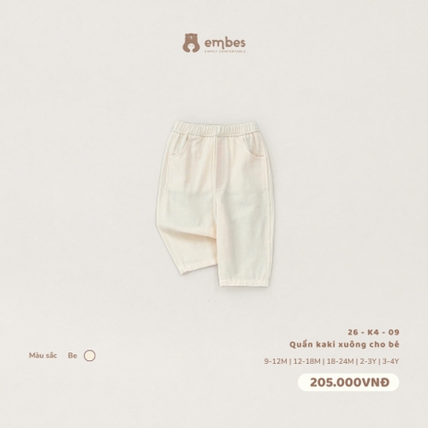 EMBES - Quần kaki xuông cho bé - 26-K4-09