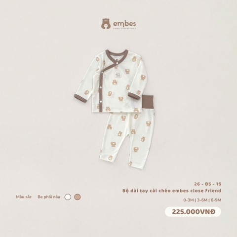 EMBES - Bộ dài tay cài chéo embes close friend - 26-B5-15