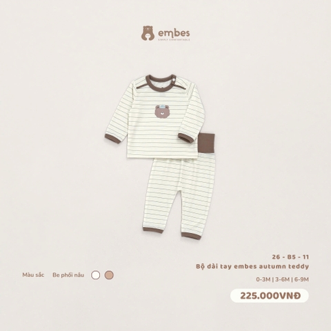 EMBES - Bộ dài tay embes autumn teddy - 26-B5-11