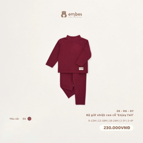EMBES - Bộ giữ nhiệt cao cổ 'Enjoy fall' đỏ - 26-K6-07