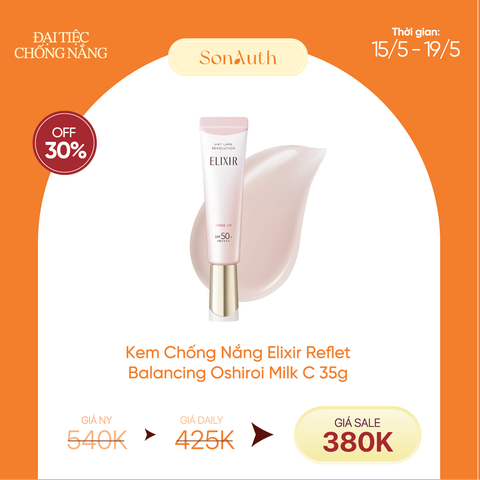 Sữa Chống Nắng Nâng Tông Elixir Day Care Revolution Tone-Up SPF50+ 35g