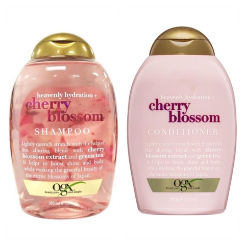 Dầu Gội, Xả OGX Heavenly Hydration+Cherry Blossom 385ml (NK)
