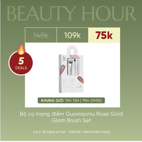 Bộ Cọ Trang Điểm Mắt & Má Guoxiaoniu Rose Gold Glam Brush Set