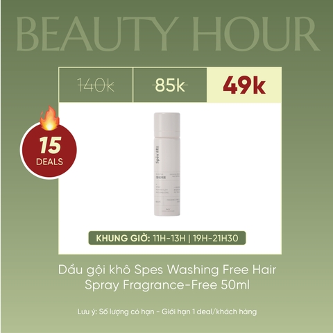 Dầu Gội Khô Spes Washing Free Hair Spray Fragrance-Free