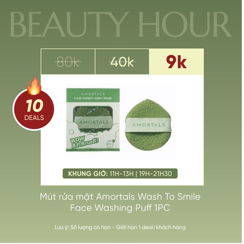 Bông Mút Rửa Mặt Amortals Wash To Smile Face Washing Puff