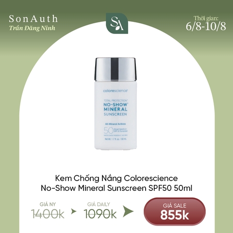 Sữa Chống Nắng Colorescience No-Show Mineral Sunscreen SPF50 50ml