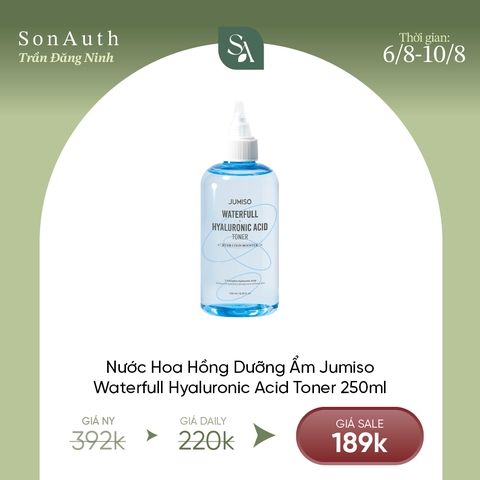 Nước Cân Bằng Ẩm Mịn Jumiso Waterfull Hyaluronic Toner 250ml