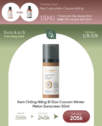 Kem Chống Nắng Bí Đao Quang Phổ Rộng Cocoon Winter Melon Sunscreen 50ml