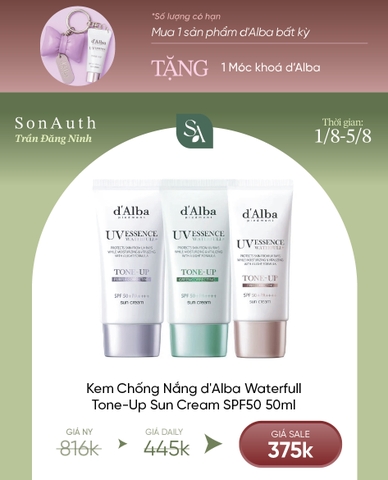 Kem Chống Nắng Nâng Tông Sáng Mịn d'Alba Waterfull Tone-Up Sun Cream SPF50 50ml