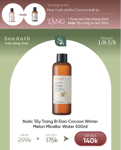 Nước Tẩy Trang Bí Đao Cocoon Winter Micellar Water