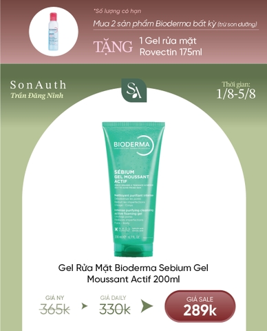 Sữa Rửa Mặt Bioderma Sebium Gel Moussant Actif 200ml