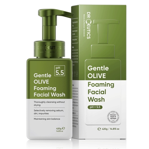 Bọt Rửa Mặt DrCeutics Gentle Olive Foaming Facial Wash 420g