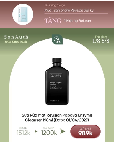 Sữa Rửa Mặt Revision Papaya Enzyme Cleanser 198ml