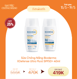 Kem Chống Nắng Không Màu Bioderma XDefense Ultra Fluid SPF50+ Invisible 40ml