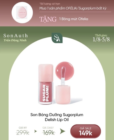 Son Bóng Dưỡng Sugarplum Delish Lip Oil 3.4g