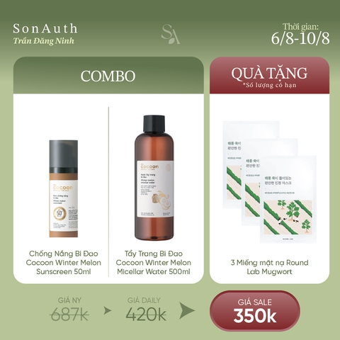 Combo KT-23| Combo Cocoon Tặng 3 Mặt Nạ Round Lab