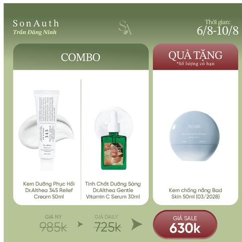 Combo KT-10| Combo Dr.Althea Tặng Badskin
