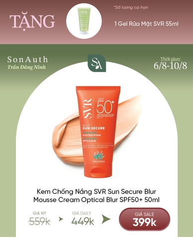 Kem Chống Nắng Đều Màu SVR Sun Secure Blur SPF50+ 50ml