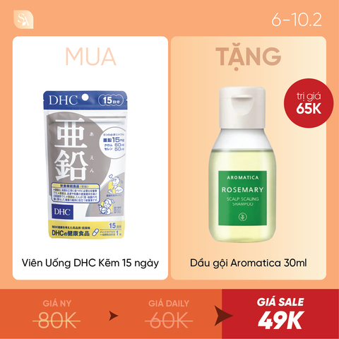 Viên Uống DHC Zinc Bổ Sung Kẽm (NK)