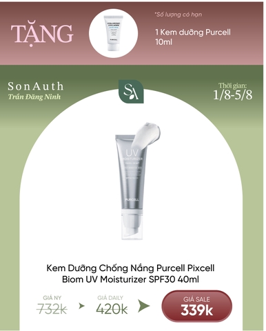 Kem Dưỡng Chống Nắng Purcell Pixcell Biom UV Moisturizer SPF30 40ml