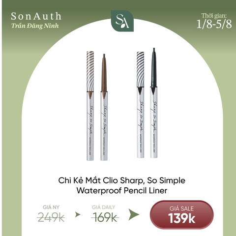Chì Kẻ Mắt Clio Sharp, So Simple Waterproof Pencil Liner